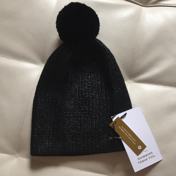 NWT BLACK LULULEMON ALL THAT SHIMMERS TOQUE FOIL - Picture 2 of 8